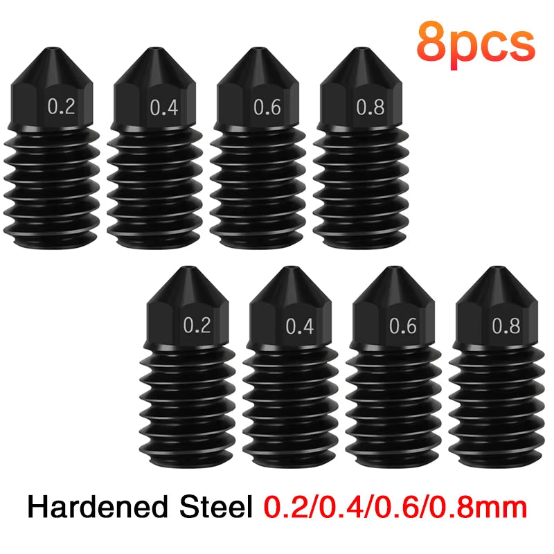 For Bambulab A1 Mini/H2D/A1 Hardened Steel Nozzle 0.2/0.4/0.6/0.8Mm Nozzles for Bambu Lab Upgraded Hotend 3D Printer Accessories