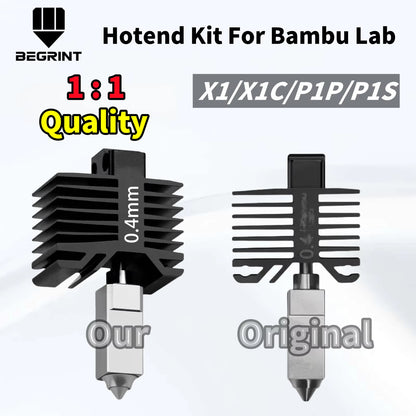 For Bambu Lab X1C/P1P/P1S Hardened Steel Hot End Print Head All-In-One Quick Swap Kit for Bambulab 3D Printer Replacement Part