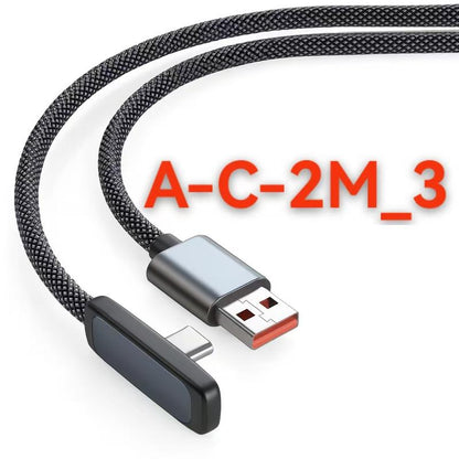 45W PD Fast Charging Cable for Iphone15 16 17PROMAX & Android Type-C Right Angle Design Braided Durable Data Transfer Cables