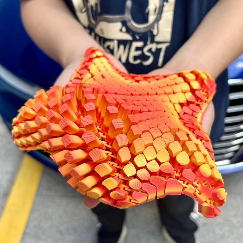 3D Printed Starfish Statue, Cute Animal Action Figure Collectible Figurines for Home Office Decor, Stress Relief Toy 26Cm/10.24In + 16Cm/6.30In, Halloween Decor, Christmas Action Figures 2025, 3D Printed Articulated Flexible Fidget Action Figures