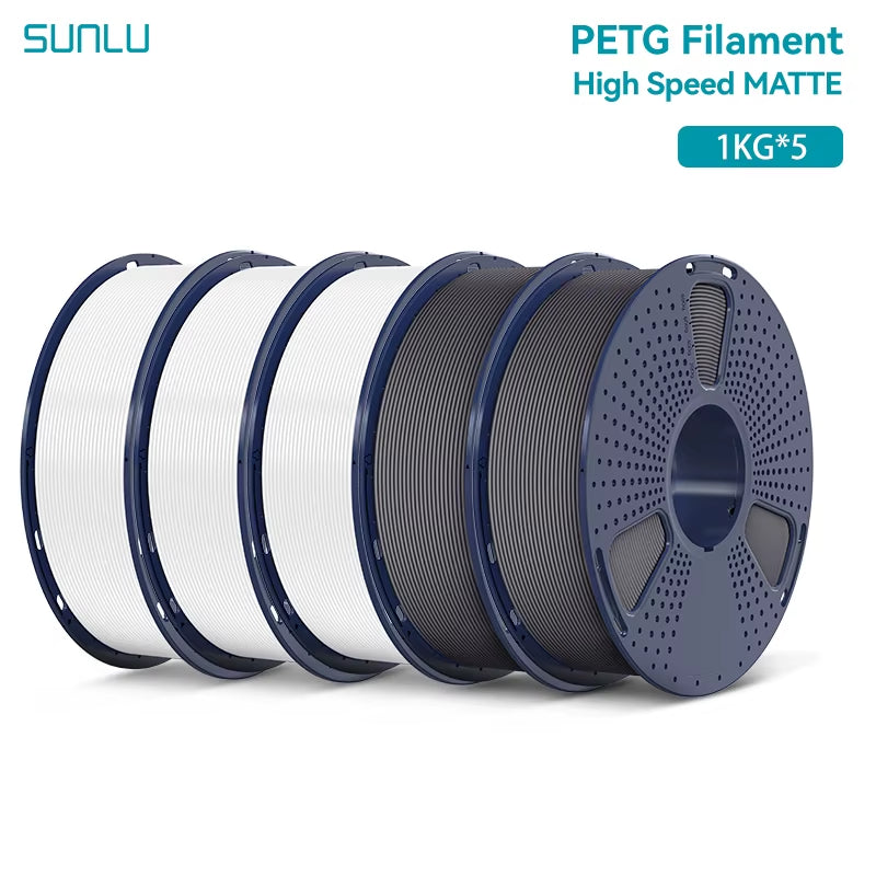 5KG High Speed Matte PETG Filament 1.75Mm +/- 0.02 Mm 1Kg Spool (2.2Lbs) High Speed Printing Filament Fit Most FDM Printer