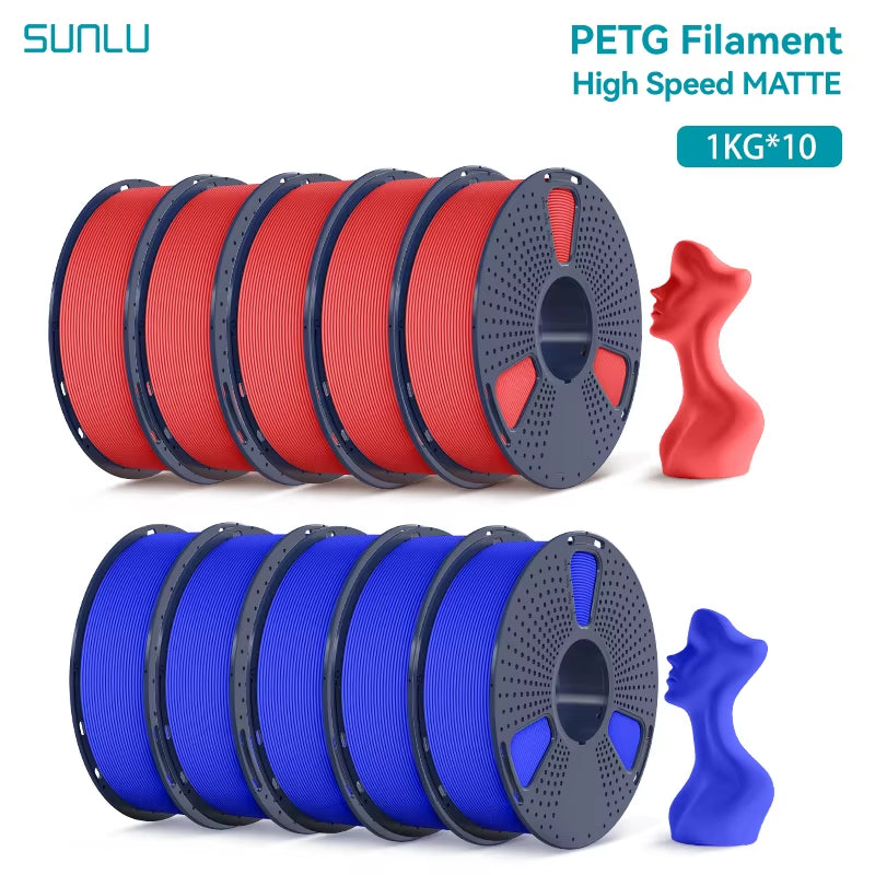 10KG High Speed Matte PETG Filament 1.75Mm 1Kg Spool (2.2Lbs) High Speed Printing Filament Fit Most FDM Printer