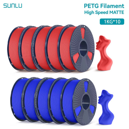 10KG High Speed Matte PETG Filament 1.75Mm 1Kg Spool (2.2Lbs) High Speed Printing Filament Fit Most FDM Printer