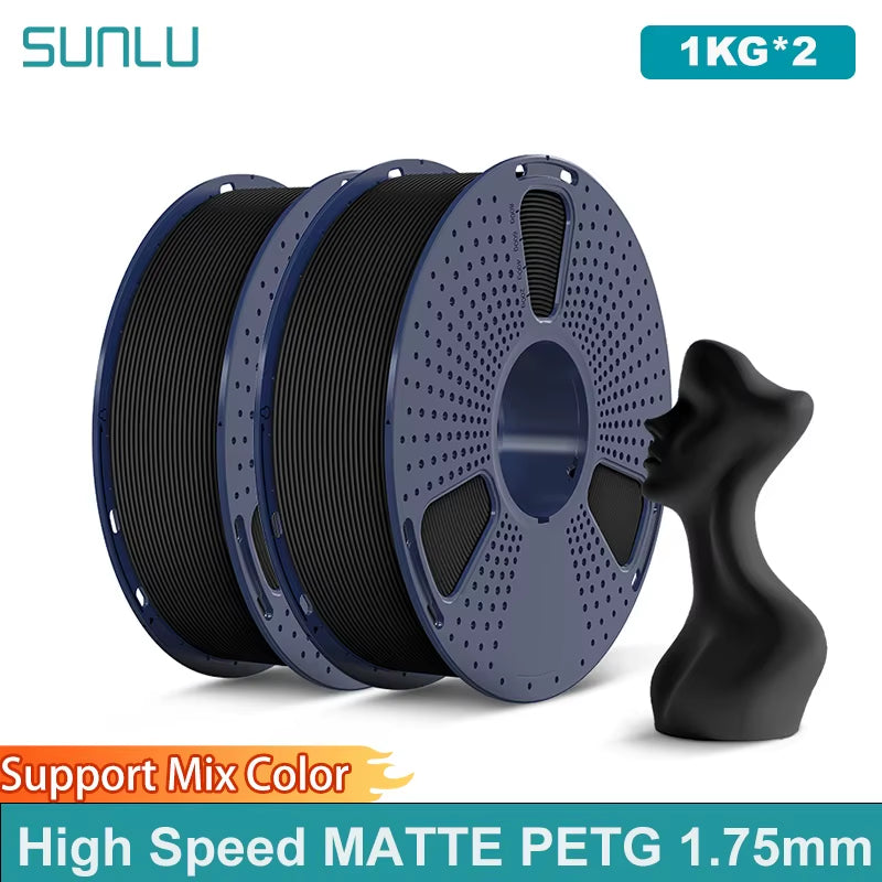 2KG High Speed Matte PETG Filament 1.75Mm 1000G Spool (2.2Lbs) High Speed Printing Filament Fit Most FDM Printer