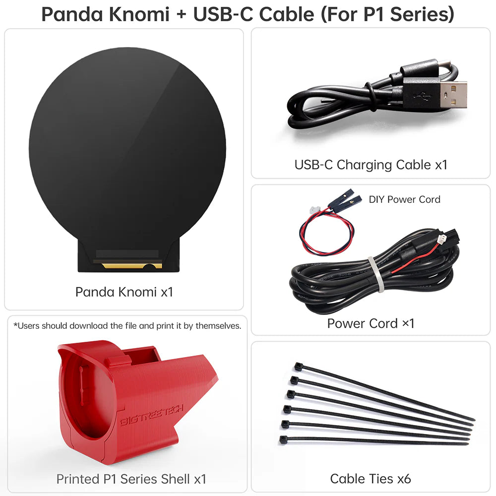 BIGTREETECH Panda Knomi Smart Display Companion for Bambulab Printers, Wireless Control & Custom Gifs