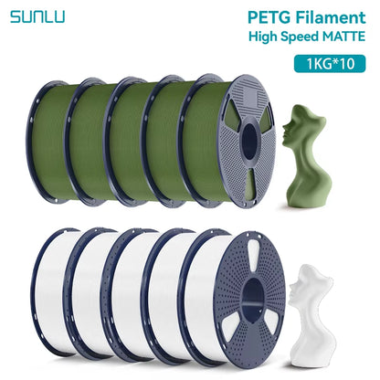10KG High Speed Matte PETG Filament 1.75Mm 1Kg Spool (2.2Lbs) High Speed Printing Filament Fit Most FDM Printer