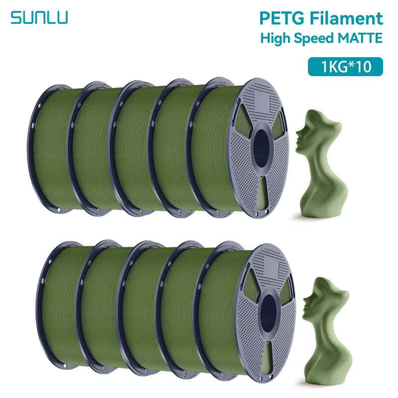10KG High Speed Matte PETG Filament 1.75Mm 1Kg Spool (2.2Lbs) High Speed Printing Filament Fit Most FDM Printer