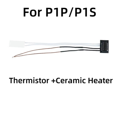 Caremic Heater & Thermistor for Bambu Lab P1P P1S Hotend Ceramic Cartridge Temperature Sensor for Bambulab P1S P1P 3D Printer