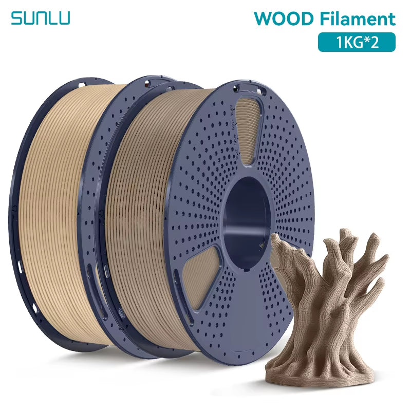 2KG Multiple Wood Filament Wood Texture PLA 3D Printer Filament 1.75MM 1Kg/Spool Filament Fit Most FDM 3D Printers