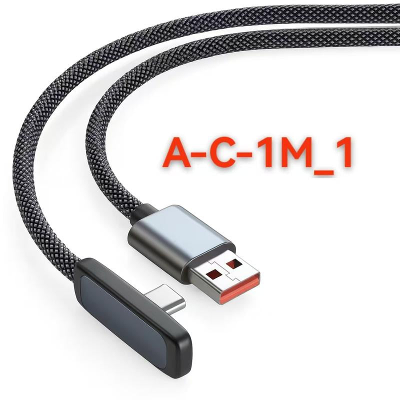 45W PD Fast Charging Cable for Iphone15 16 17PROMAX & Android Type-C Right Angle Design Braided Durable Data Transfer Cables