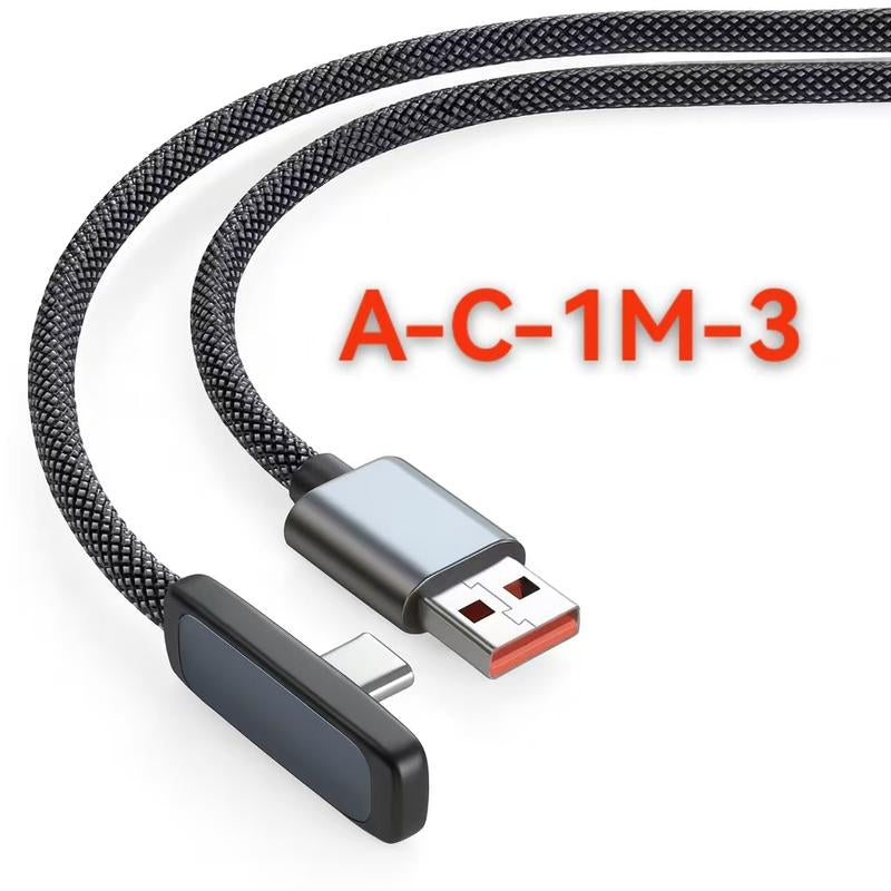 45W PD Fast Charging Cable for Iphone15 16 17PROMAX & Android Type-C Right Angle Design Braided Durable Data Transfer Cables