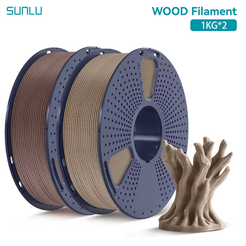 2KG Multiple Wood Filament Wood Texture PLA 3D Printer Filament 1.75MM 1Kg/Spool Filament Fit Most FDM 3D Printers