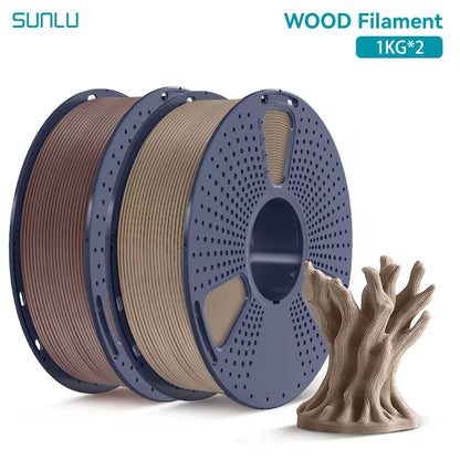2KG Multiple Wood Filament Wood Texture PLA 3D Printer Filament 1.75MM 1Kg/Spool Filament Fit Most FDM 3D Printers