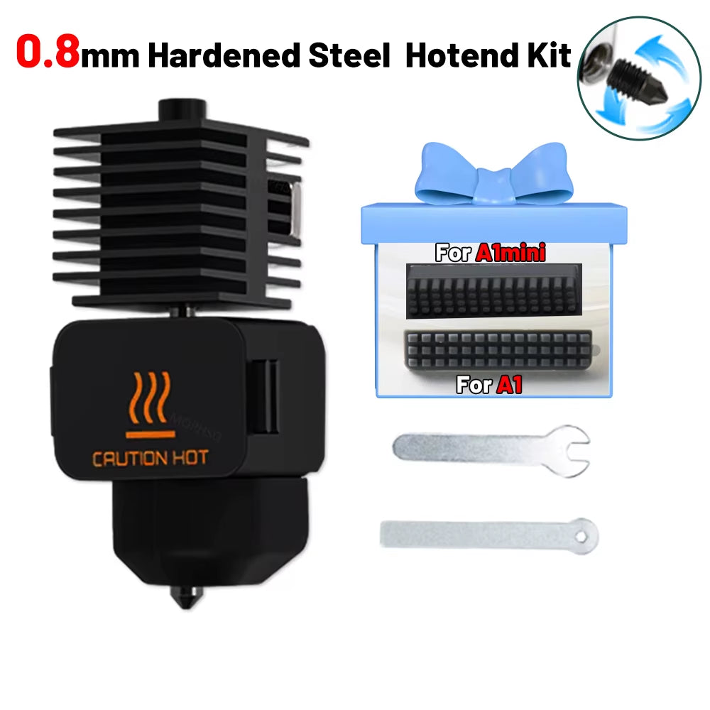 Upgrade 2.0 Hotend for Bambu Lab A1 Nozzle for Bambu Lab A1 Mini Nozzle Kit Hardened Steel Nozzle for Bambulab A1 Hotend A1 Mini