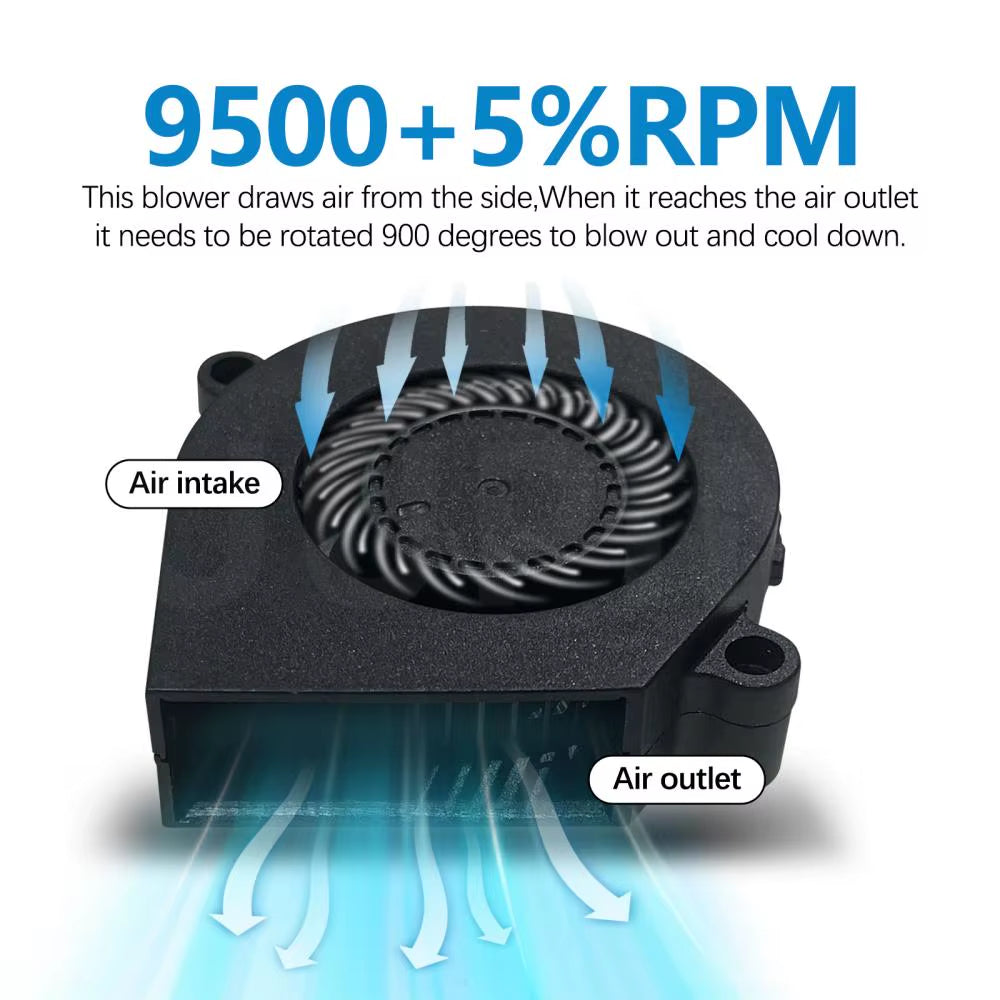 5015 Blower Fan for Bambulab X1 X1C P1P P1S Hotend Radial Fan Cooling Blower Fan Duct Faster Speed Low Noisy 3D Accessories