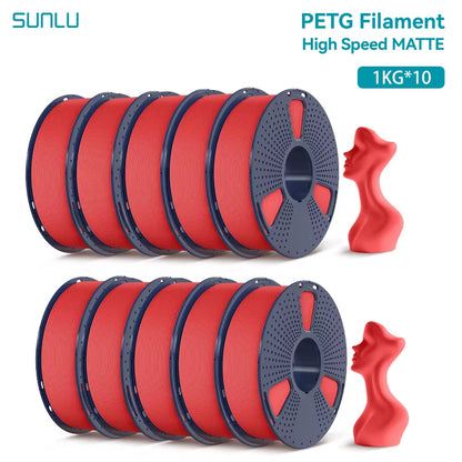 10KG High Speed Matte PETG Filament 1.75Mm 1Kg Spool (2.2Lbs) High Speed Printing Filament Fit Most FDM Printer