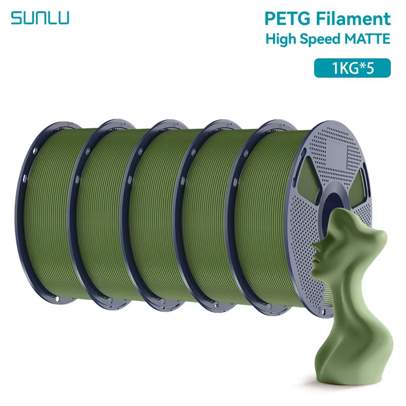 5KG High Speed Matte PETG Filament 1.75Mm +/- 0.02 Mm 1Kg Spool (2.2Lbs) High Speed Printing Filament Fit Most FDM Printer