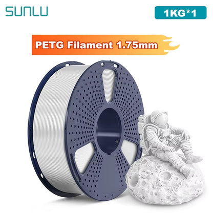 1KG PETG /Clear 3D Printer Filament 1.75Mm 1000G Spool (2.2Lbs) Neatly Arranged No Knot Filament Fit Most FDM Printer