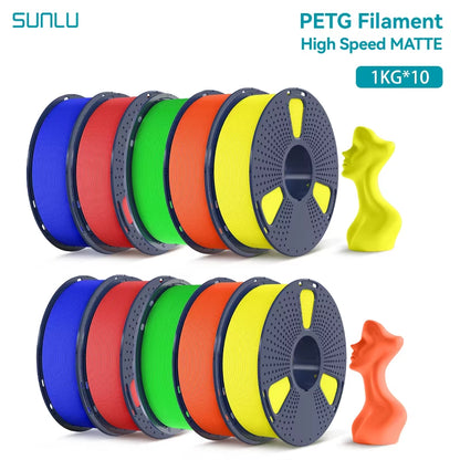 10KG High Speed Matte PETG Filament 1.75Mm 1Kg Spool (2.2Lbs) High Speed Printing Filament Fit Most FDM Printer