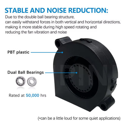 5015 Blower Fan for Bambulab X1 X1C P1P P1S Hotend Radial Fan Cooling Blower Fan Duct Faster Speed Low Noisy 3D Accessories