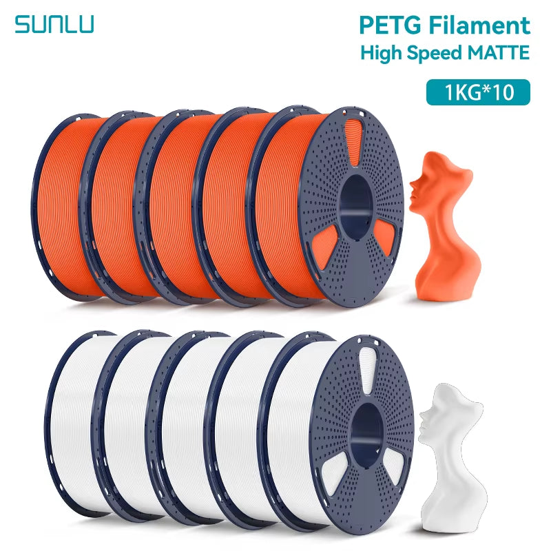 10KG High Speed Matte PETG Filament 1.75Mm 1Kg Spool (2.2Lbs) High Speed Printing Filament Fit Most FDM Printer