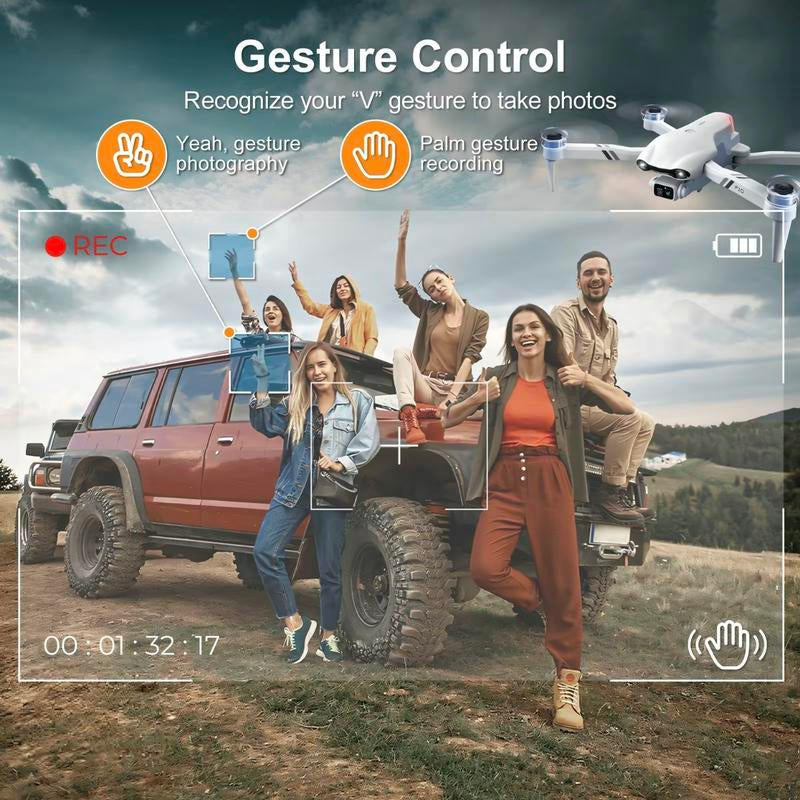 Aerial Drone 2025 F10 Pro with 4K UHD EIS Camera GPS 5G Wifi FPV Brushless Motors Optical Flow Smart Obstacle Avoidance Auto Return 360° Stunt Roll Dual Batteries