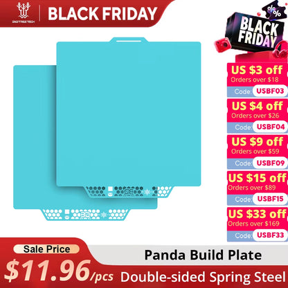 Panda Build Plate Cryogrip Pro Coating No Clog Spring Steel Double-Sided for Bambulab Voron Kobra Adventurer 5M 3D Printer