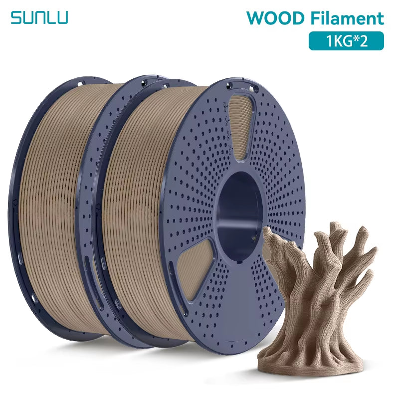 2KG Multiple Wood Filament Wood Texture PLA 3D Printer Filament 1.75MM 1Kg/Spool Filament Fit Most FDM 3D Printers