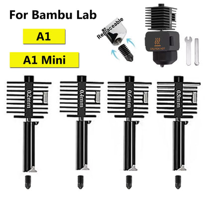 Upgrade Hotend for Bambu Lab A1 , A1 Mini Nozzle Assembly Kit Hardened Steel Replaceable Nozzle for Bambulab A1 Hotend A1 Mini