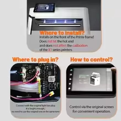 0.3A LED Light Aceraybar for Bambulab LED Light Bar Kit Magnetic Installation Aluminum Alloy Peel LED Strip for Bambu Lab P1 X1