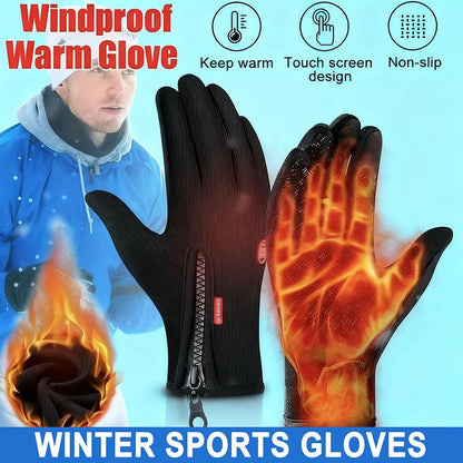 Outdoor Winter Gloves, Touchscreen Andwindproof Full-Finger Gloves for Sports, Travel,And Daily Activities