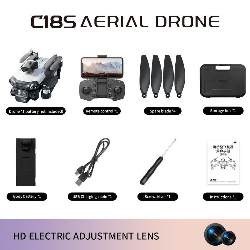 Aerial Drone 2025 F10 Pro with 4K UHD EIS Camera GPS 5G Wifi FPV Brushless Motors Optical Flow Smart Obstacle Avoidance Auto Return 360° Stunt Roll Dual Batteries