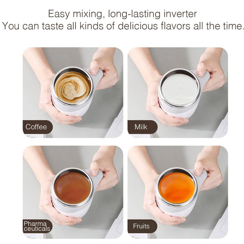 Automatic Magnetic Stirring Coffee Mug, Electric Stainless Steel Self Mixing Coffee Tumbler, Rotating Home Kitchen Office Travel Mixing Cup,Christmas Gift Ideas