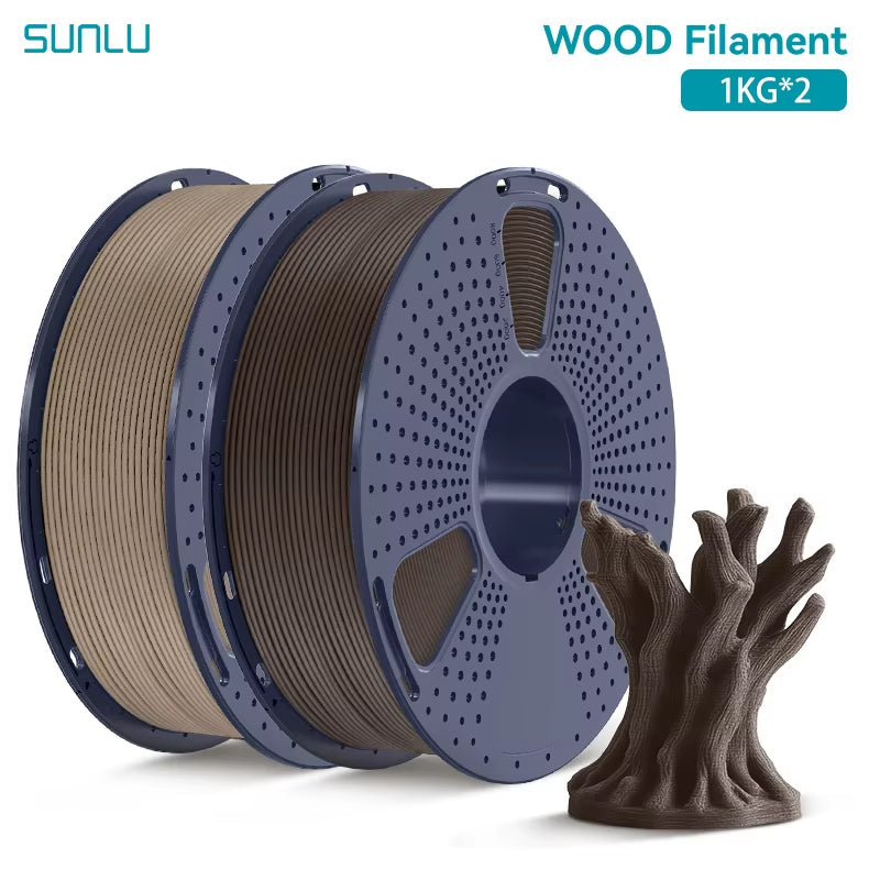 2KG Multiple Wood Filament Wood Texture PLA 3D Printer Filament 1.75MM 1Kg/Spool Filament Fit Most FDM 3D Printers