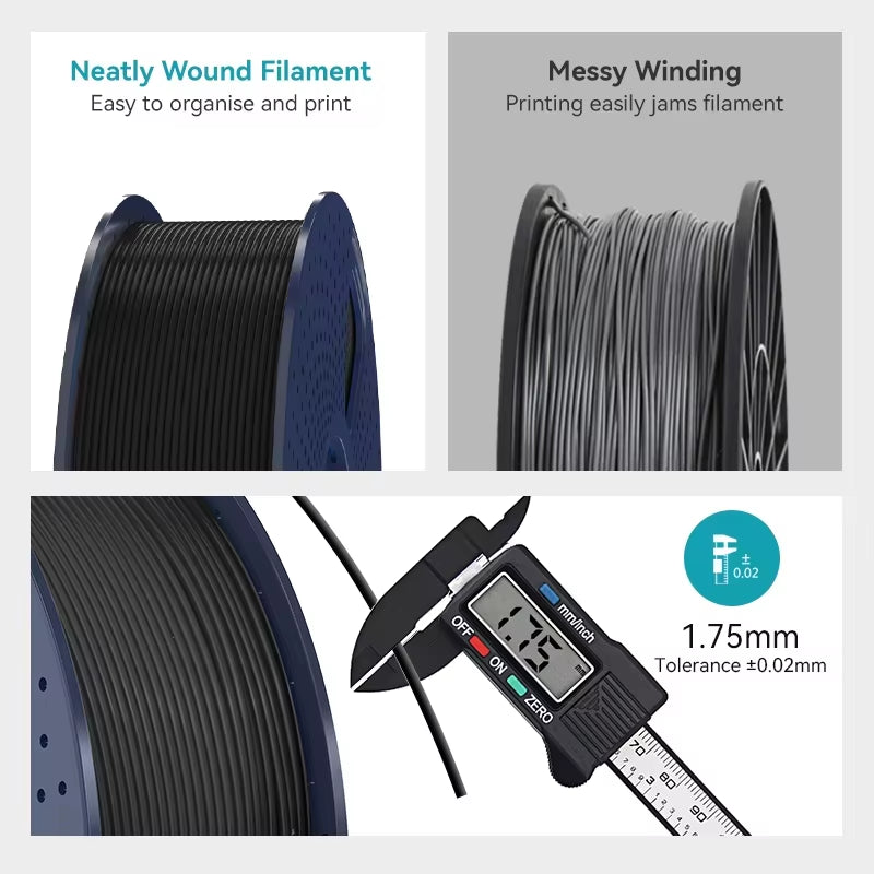 1KG PETG /Clear 3D Printer Filament 1.75Mm 1000G Spool (2.2Lbs) Neatly Arranged No Knot Filament Fit Most FDM Printer