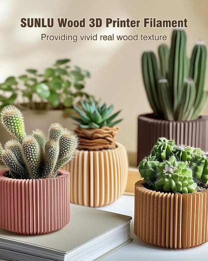 3KG Real Wood Fiber Wood PLA Filament 1.75MM 1Kg Spool Neatly Wound PLA 3D Printer Filament Fit Most FDM 3D Printers