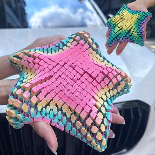 3D Printed Starfish Statue, Cute Animal Action Figure Collectible Figurines for Home Office Decor, Stress Relief Toy 26Cm/10.24In + 16Cm/6.30In, Halloween Decor, Christmas Action Figures 2025, 3D Printed Articulated Flexible Fidget Action Figures