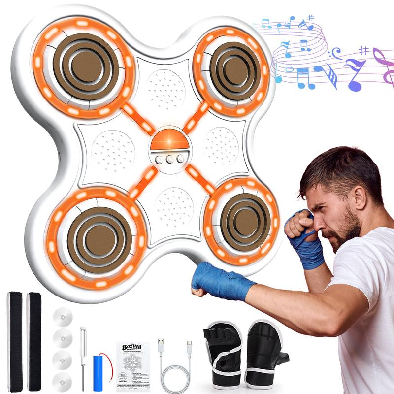 Music Boxing Machine with Boxing Gloves Controllable Sound Level with LED Electronic Wall Mounted Smart Control Boxing Machine, Musical Boxing Target Workout Punching Equipment，Christmas Gift