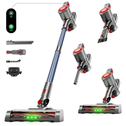BSNAW 45 KPA Cordless Vacuum Cleaner with 6-In-1 Stick Design, Upgraded Green LED, Anti-Tangle Brush, Removable Battery, 40-Minute Runtime, for Carpets, Pet Hair, Hardwood Floors Ultra-Lightweight