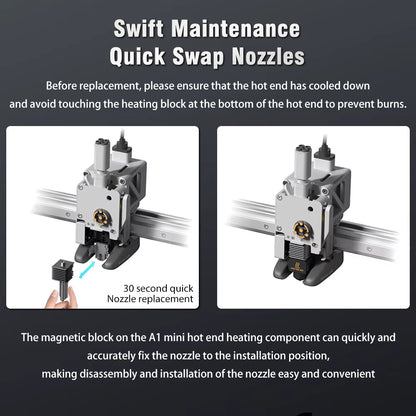 Upgrade 2.0 Hotend for Bambu Lab A1 Nozzle for Bambu Lab A1 Mini Nozzle Kit Hardened Steel Nozzle for Bambulab A1 Hotend A1 Mini