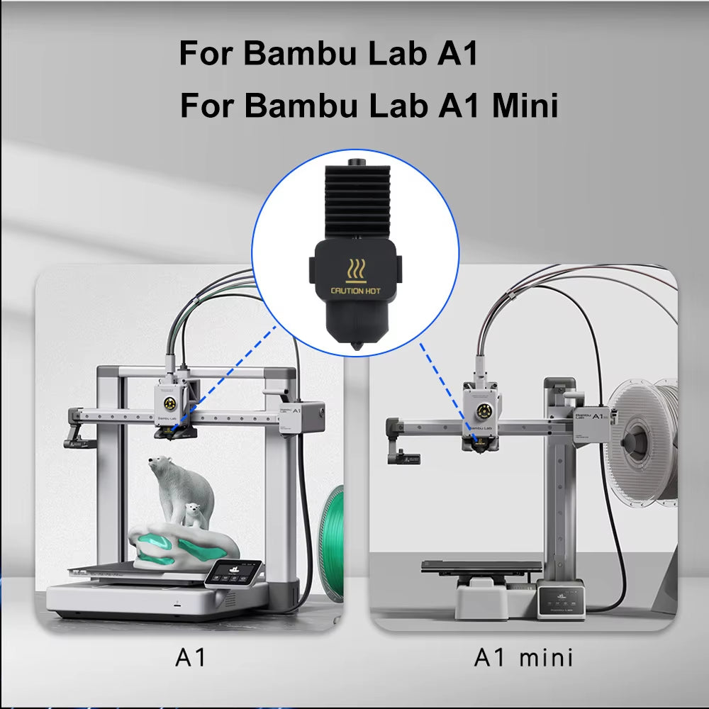 Upgrade Hotend for Bambu Lab A1 , A1 Mini Nozzle Assembly Kit Hardened Steel Replaceable Nozzle for Bambulab A1 Hotend A1 Mini