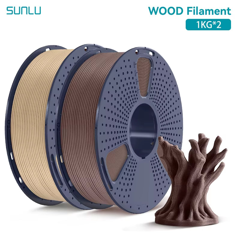 2KG Multiple Wood Filament Wood Texture PLA 3D Printer Filament 1.75MM 1Kg/Spool Filament Fit Most FDM 3D Printers