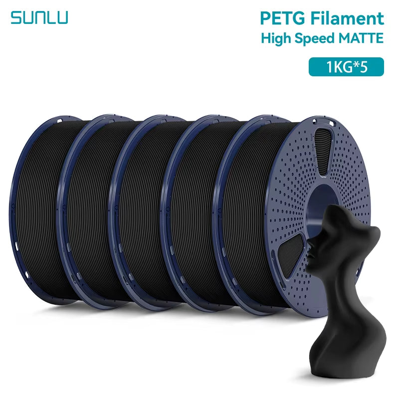 5KG High Speed Matte PETG Filament 1.75Mm +/- 0.02 Mm 1Kg Spool (2.2Lbs) High Speed Printing Filament Fit Most FDM Printer