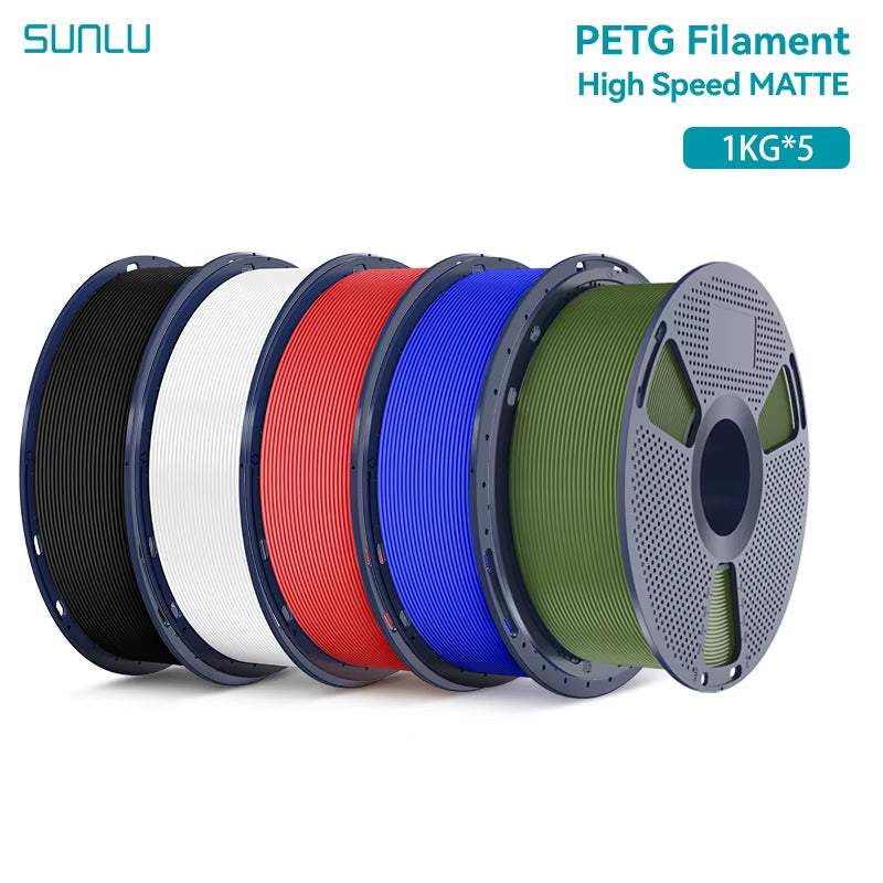 5KG High Speed Matte PETG Filament 1.75Mm +/- 0.02 Mm 1Kg Spool (2.2Lbs) High Speed Printing Filament Fit Most FDM Printer