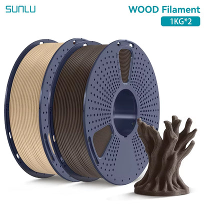 2KG Multiple Wood Filament Wood Texture PLA 3D Printer Filament 1.75MM 1Kg/Spool Filament Fit Most FDM 3D Printers