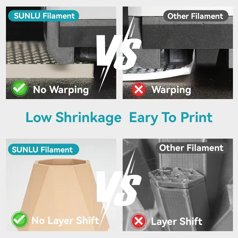 2KG Multiple Wood Filament Wood Texture PLA 3D Printer Filament 1.75MM 1Kg/Spool Filament Fit Most FDM 3D Printers