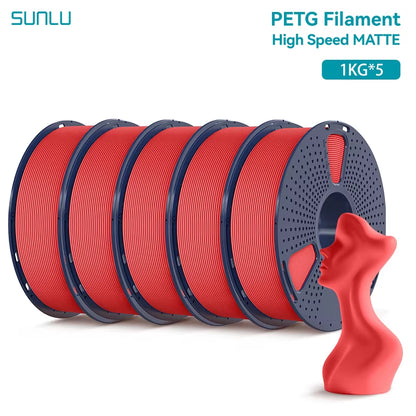 5KG High Speed Matte PETG Filament 1.75Mm +/- 0.02 Mm 1Kg Spool (2.2Lbs) High Speed Printing Filament Fit Most FDM Printer