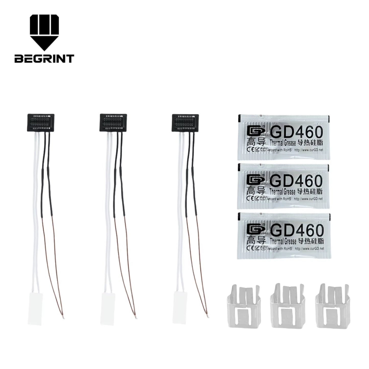 Caremic Heater & Thermistor for Bambu Lab P1P P1S Hotend Ceramic Cartridge Temperature Sensor for Bambulab P1S P1P 3D Printer