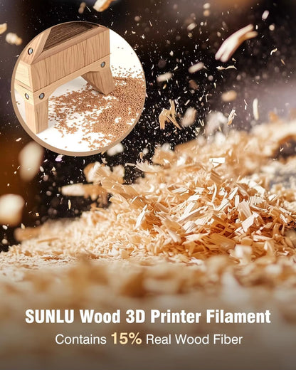 3KG Real Wood Fiber Wood PLA Filament 1.75MM 1Kg Spool Neatly Wound PLA 3D Printer Filament Fit Most FDM 3D Printers