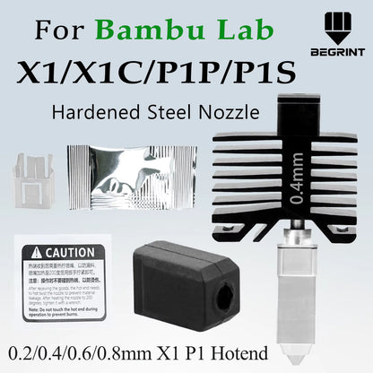 For Bambu Lab X1C/P1P/P1S Hardened Steel Hot End Print Head All-In-One Quick Swap Kit for Bambulab X1 P1 Series 3D Printer Part